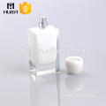 Bouteille de parfum de luxe en verre carré blanc 100ml avec bouchon blanc